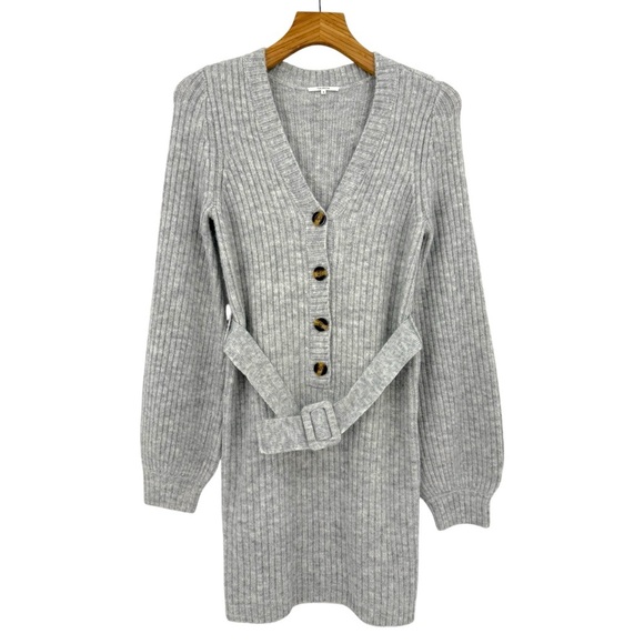 Tularosa Goji Belted Rib Sweater Dress in Gray Size S - Picture 3 of 11
